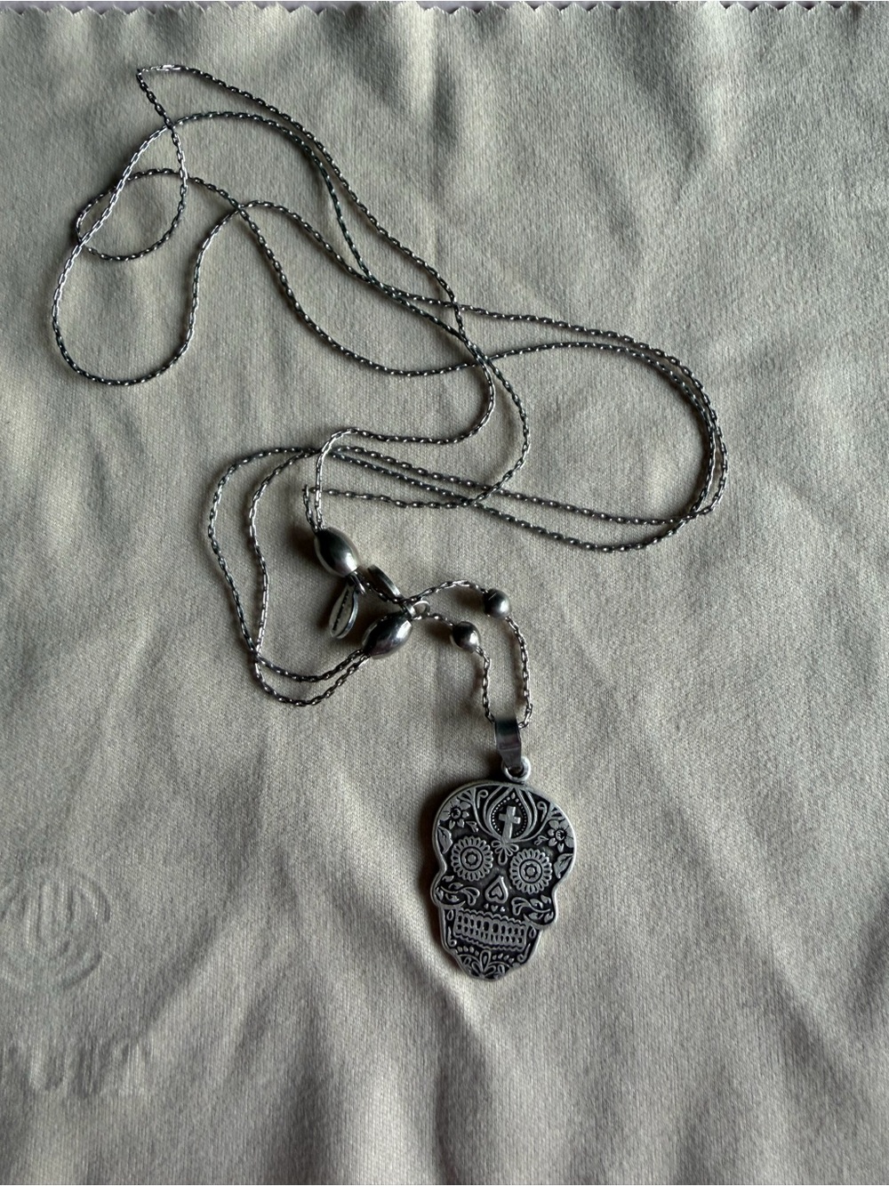 Alex and Ani Silver Sugar Skull Pendant Necklace - Women Jewelry